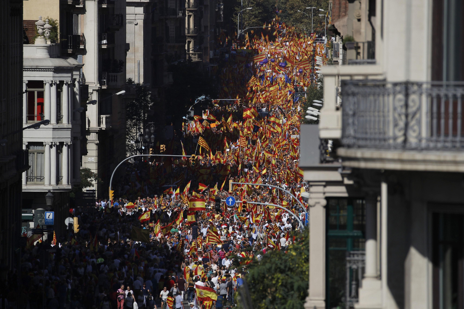Las imágenes de la marcha por la unidad de España en Barcelona