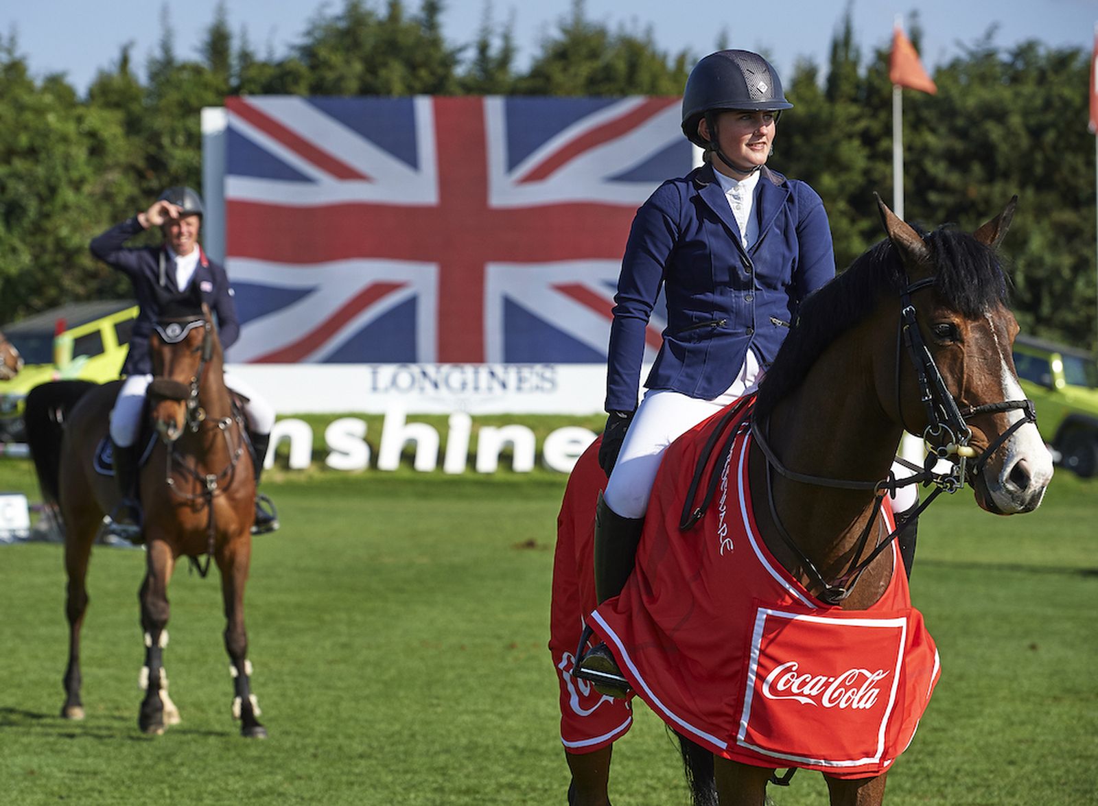 Jodie Hall Mcateer y 'Fantom', en la entrega de premios.