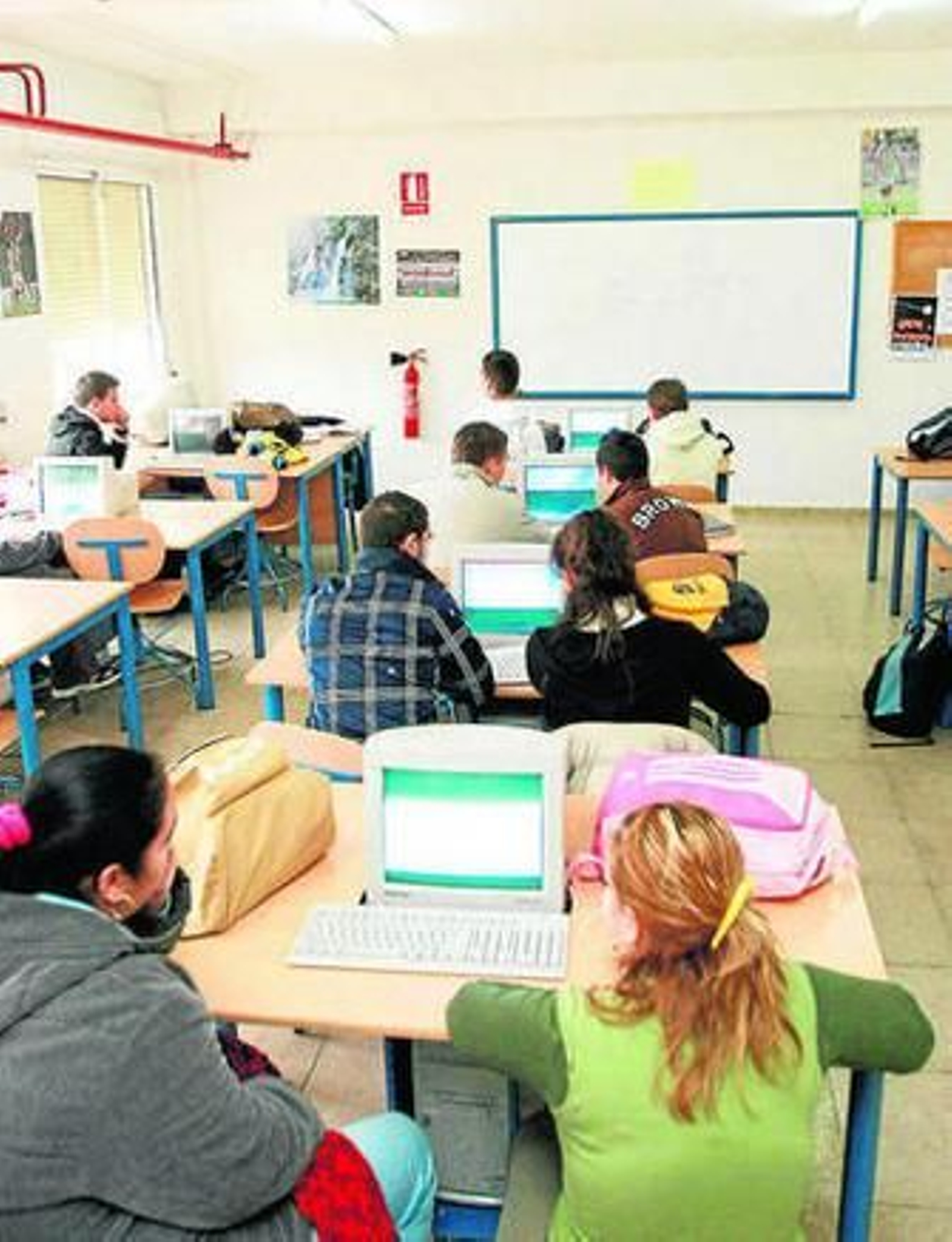 Los alumnos, en un colegio de la capital.