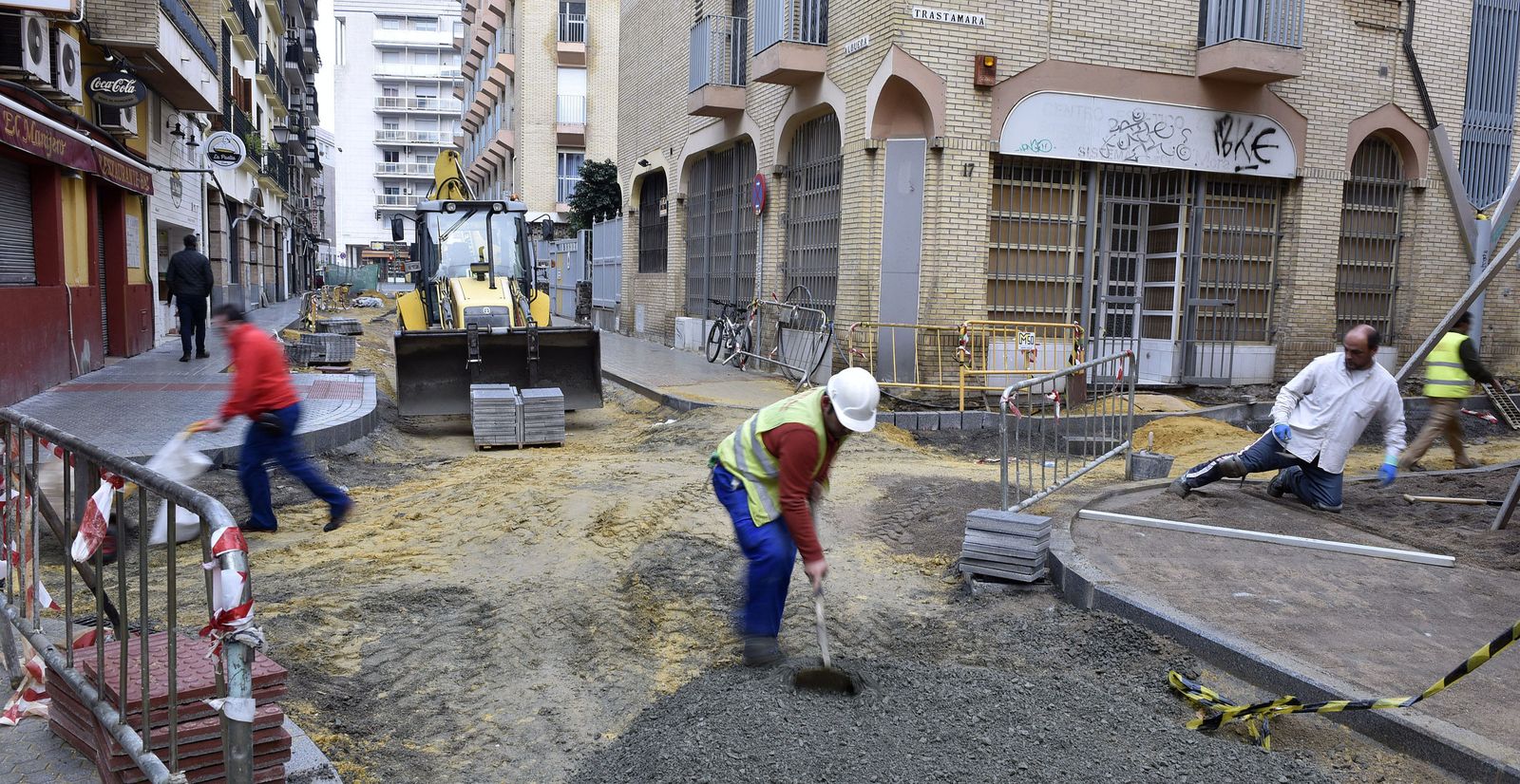Obras de mejora en las calles de Sevilla.