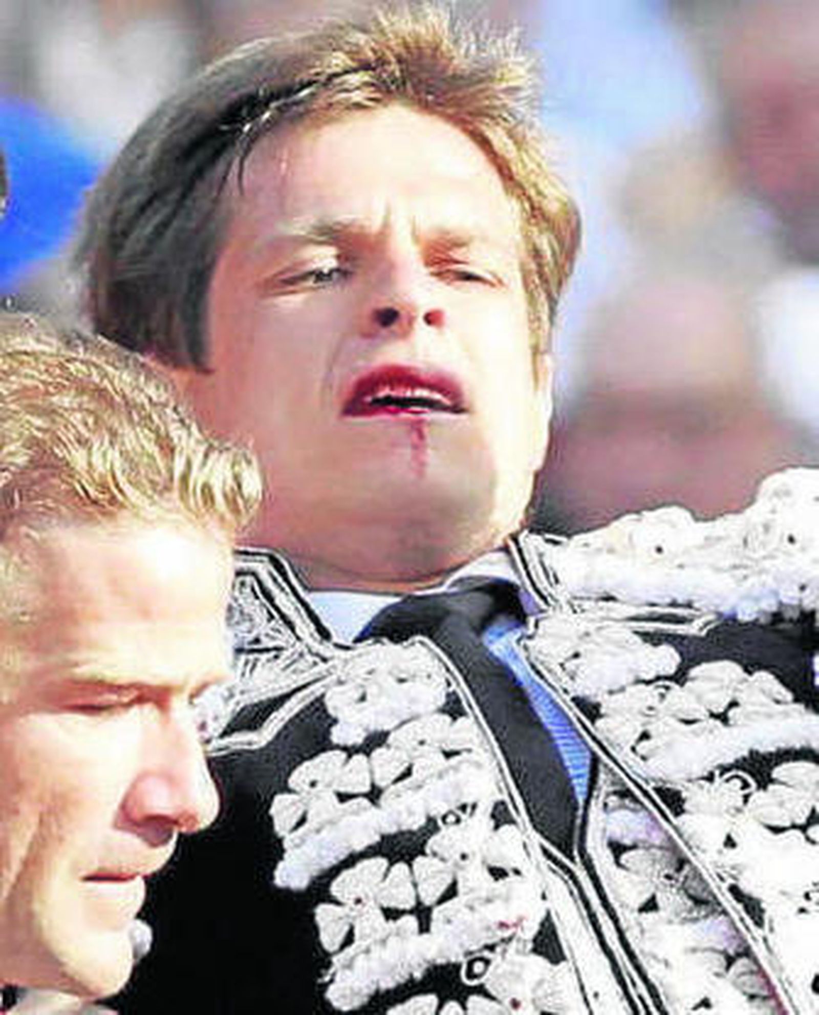 El Juli, tras caer herido en Sevilla.