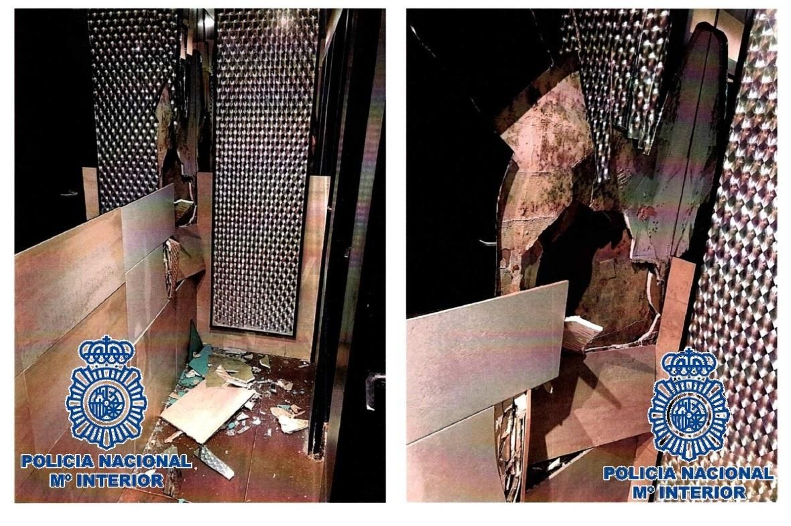 Los daños en el baño de mujeres de una discoteca en Málaga.