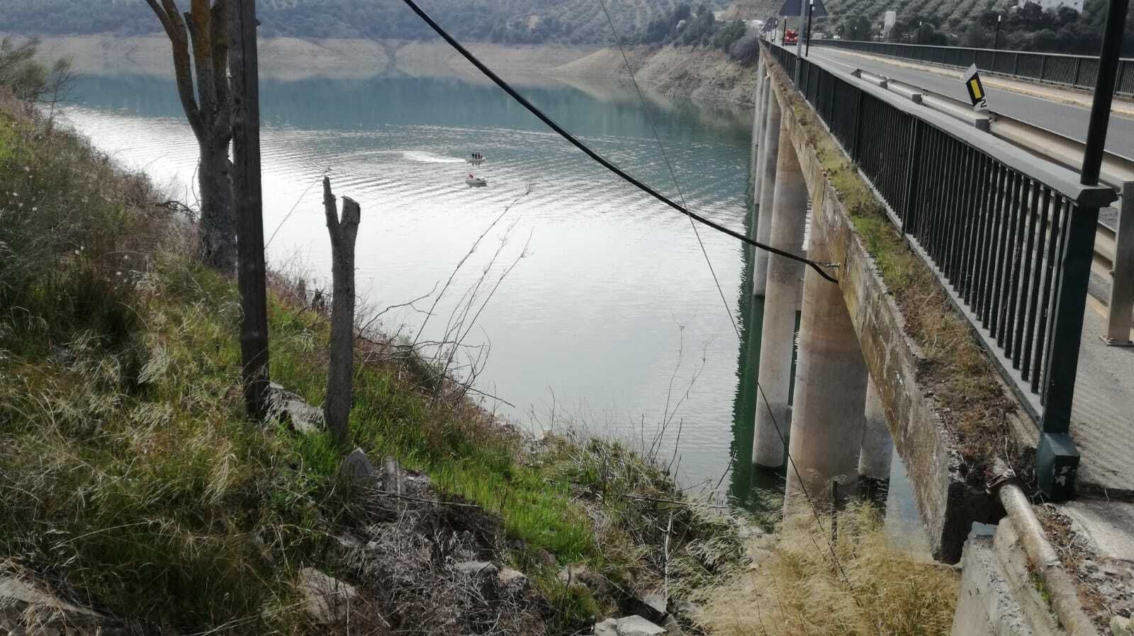 Lugar del embalse de Iznájar en el que se desarrollan los trabajos