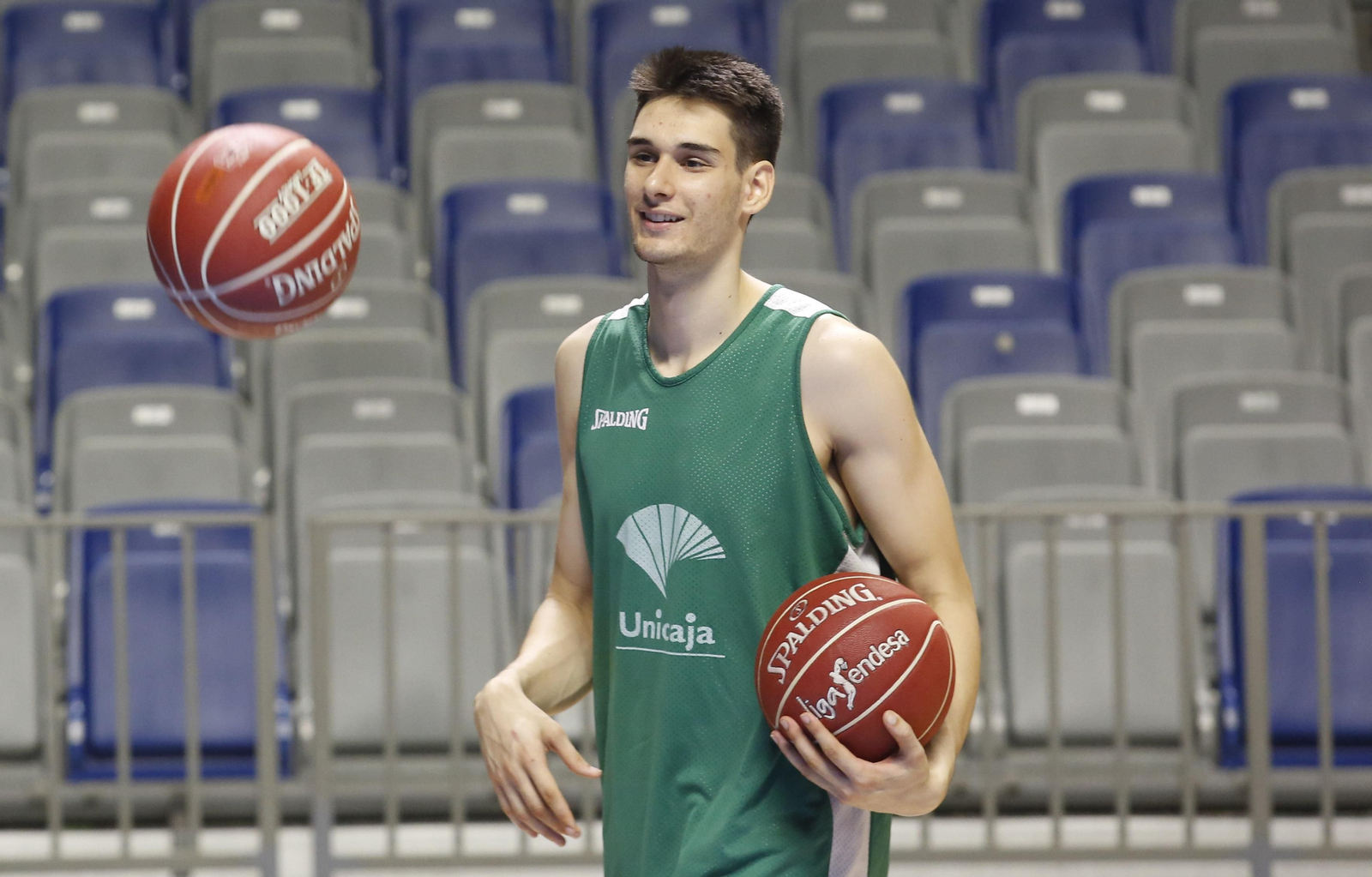 Cristian Uta, en un entrenamiento en el Carpena.