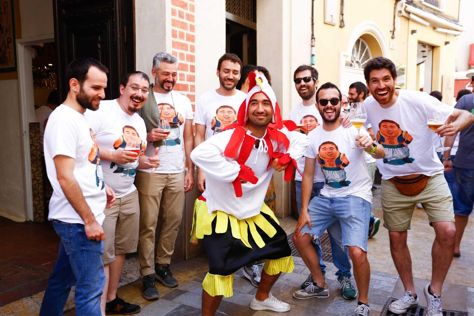 Despedida de soltero en el Centro de Málaga.