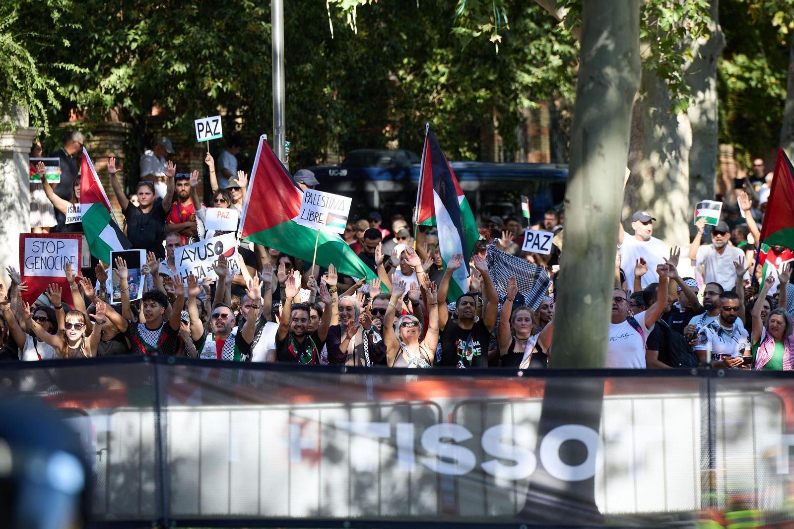 Las fotos de la protestas propalestinas que han obligado a cancelar la última etapa de la Vuelta a España