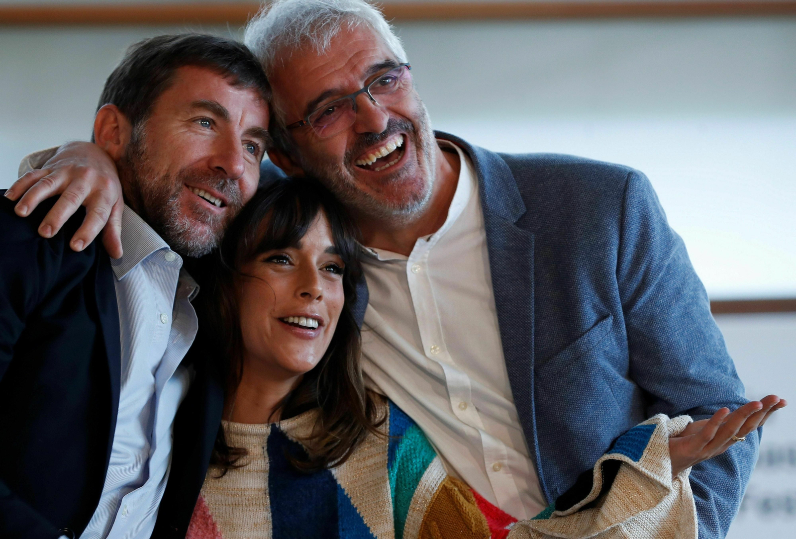 Los actores Belén Cuesta, Vicente Vergara (d) y Antonio de la Torre tras presentar la cinta.