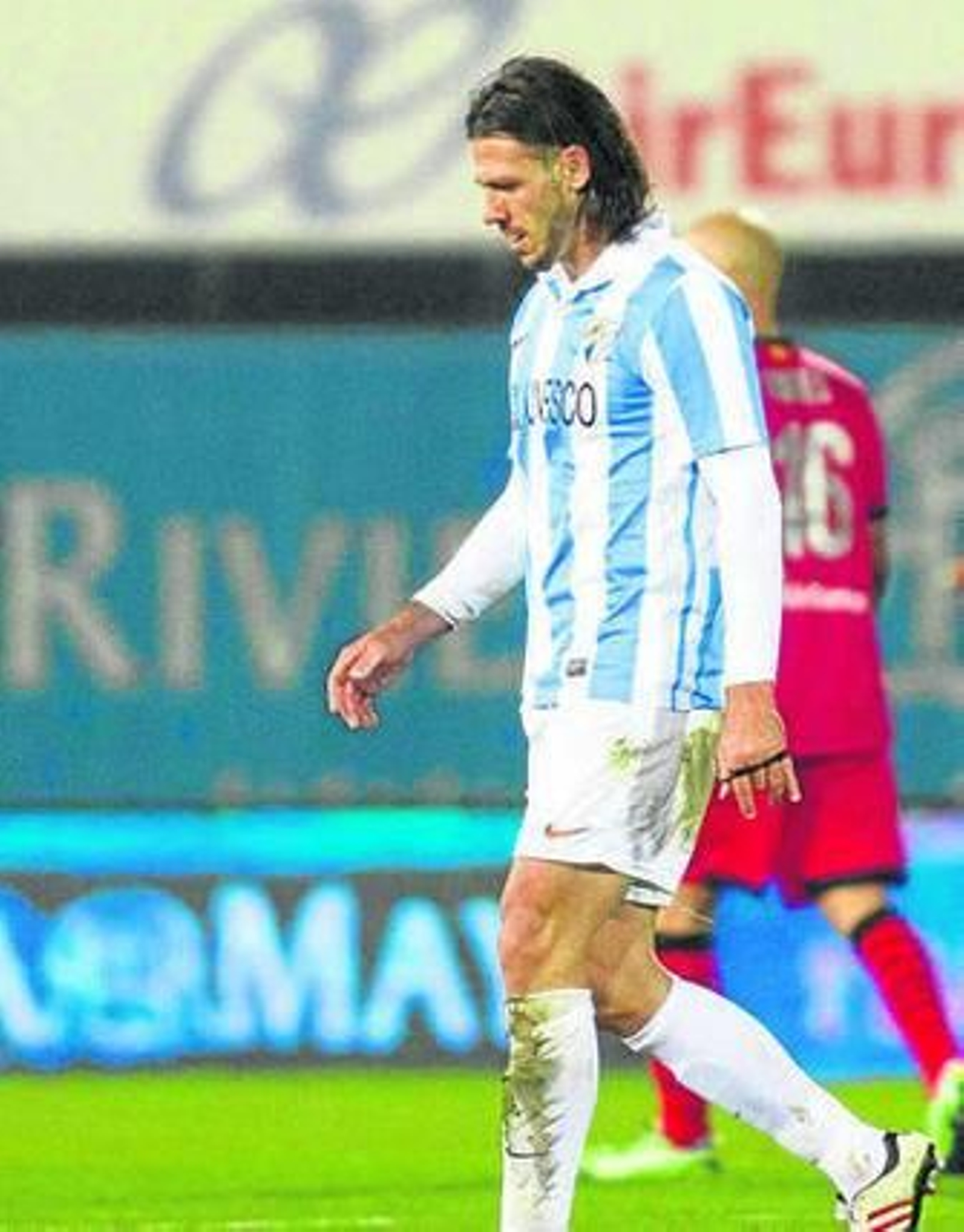 Demichelis, tras ser expulsado en Mallorca.