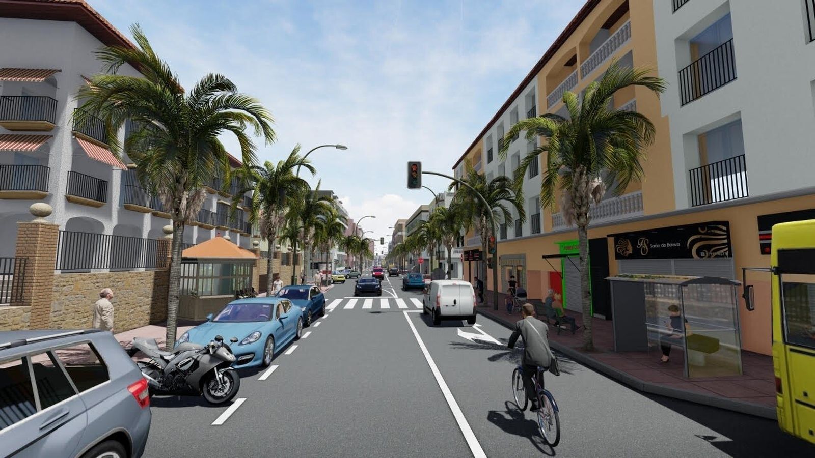 Recreación de la avenida Málaga.