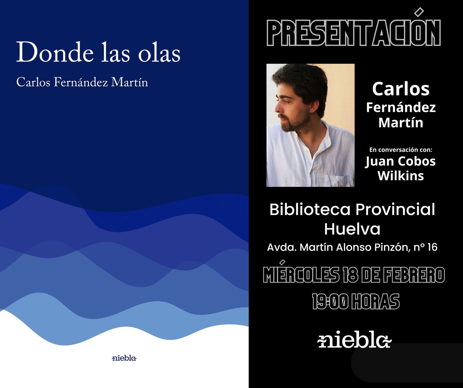 Cartel promocional de la presentación del libro.