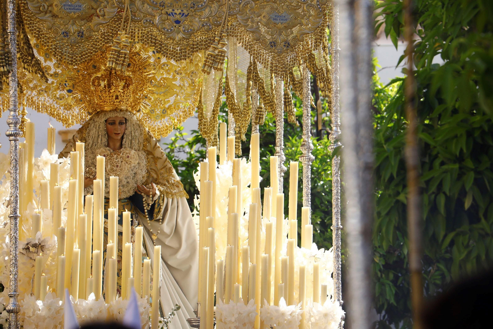 La Virgen de la Alegría, durante la salida procesional del año pasado.