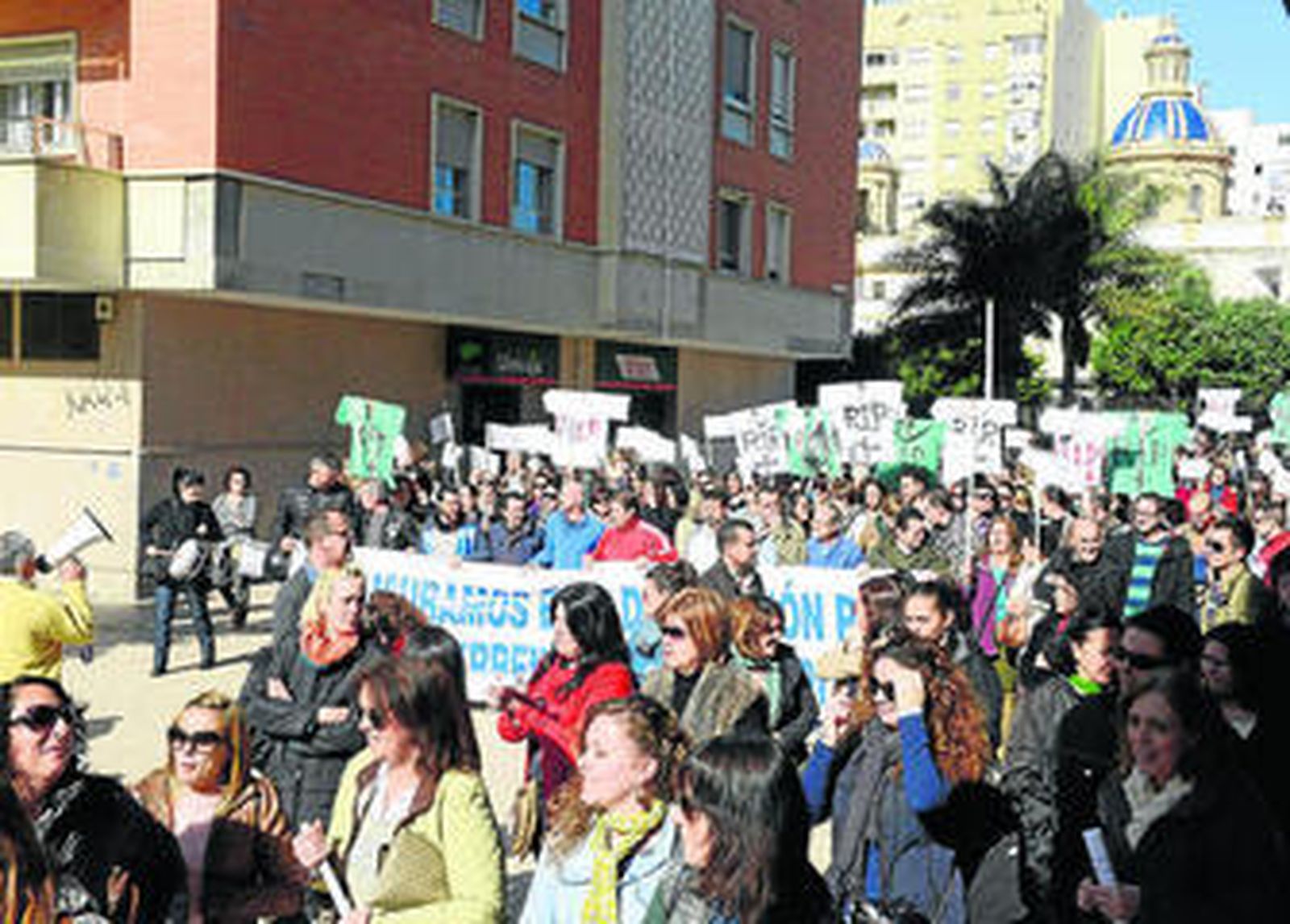 Imagen de una de las movilizaciones protagonizadas por la plantilla de Pascual a principios de este año.