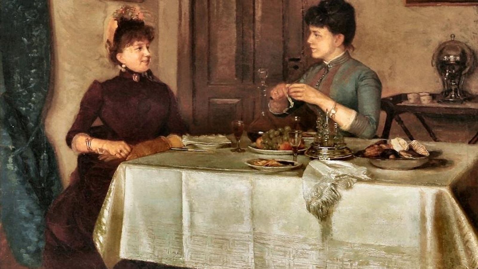 Las dos amigas, cuadro de la danesa Kathinka Agerskov, finales del XIX.