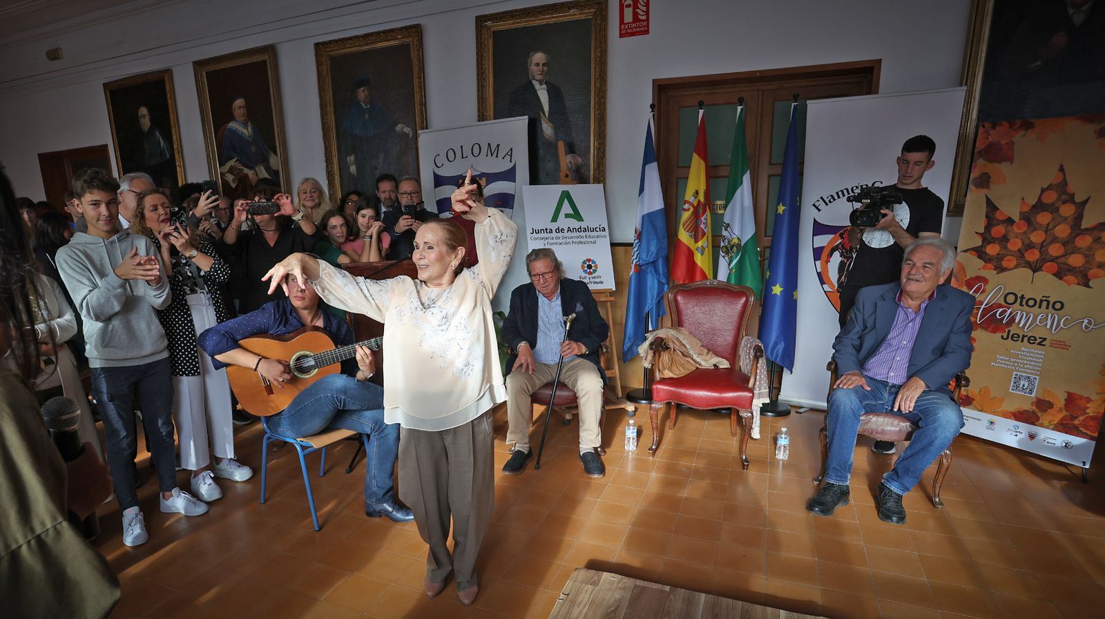 El Gómez, El Carbonero y Angelita Gómez en el taller generacional Flamen Coloma