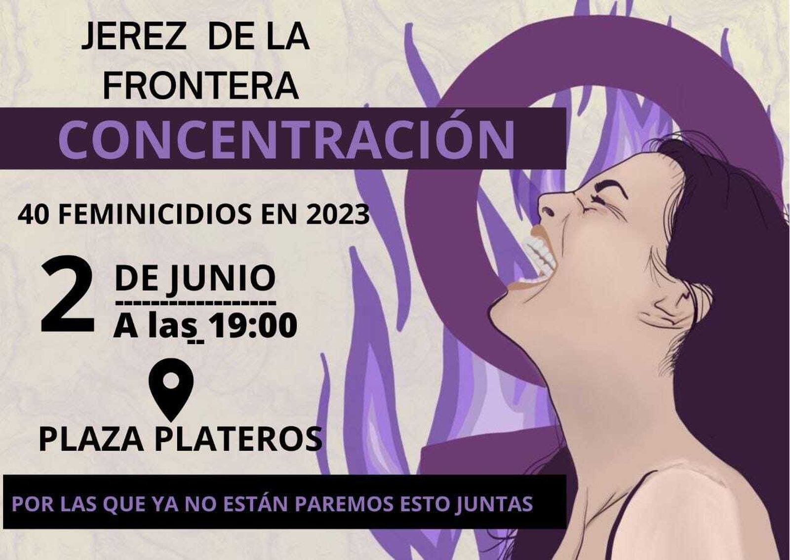 Cartel de la convocatoria de la concentración de Jerez.