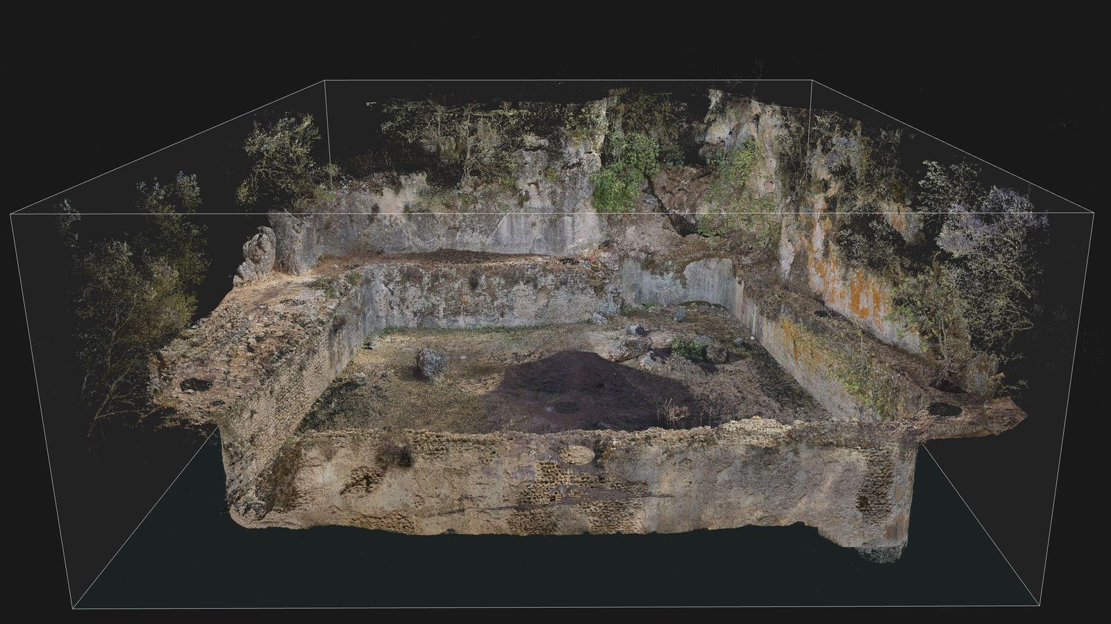 Fotogrametria de precisión del gran lacus o piscina de sierra Aznar Fotogrametria de precisión del gran lacus o piscina de sierra Aznar