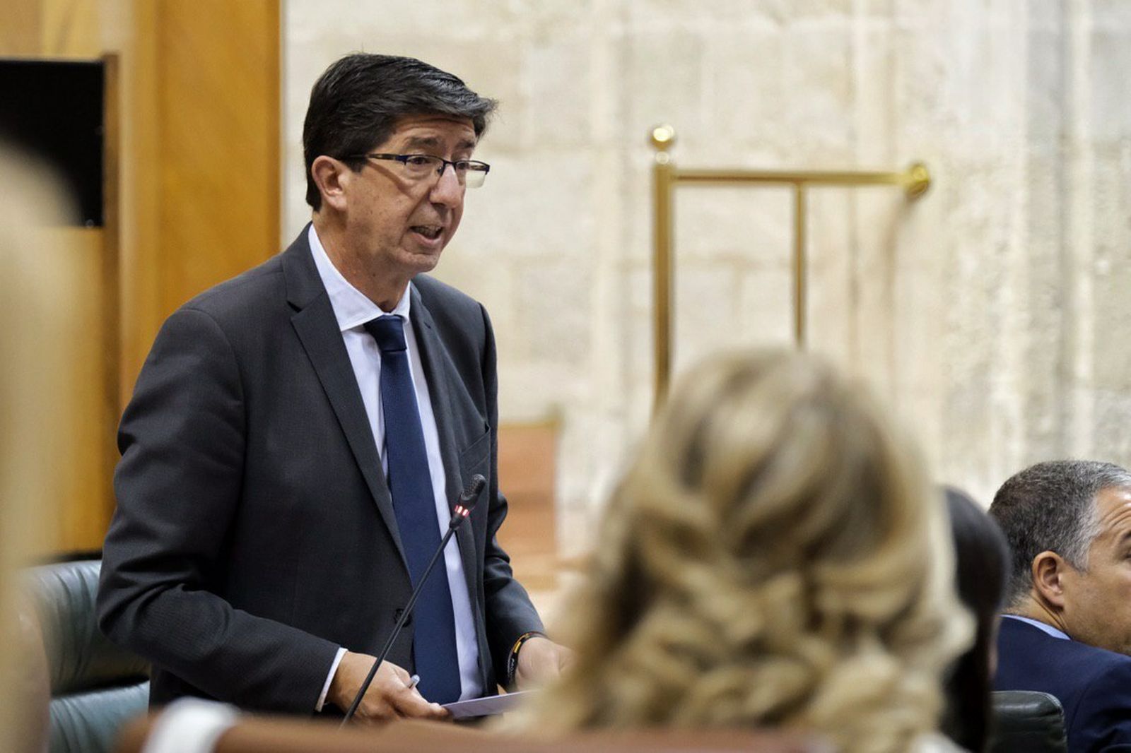 Juan Marín durante el Pleno en el Parlamento.