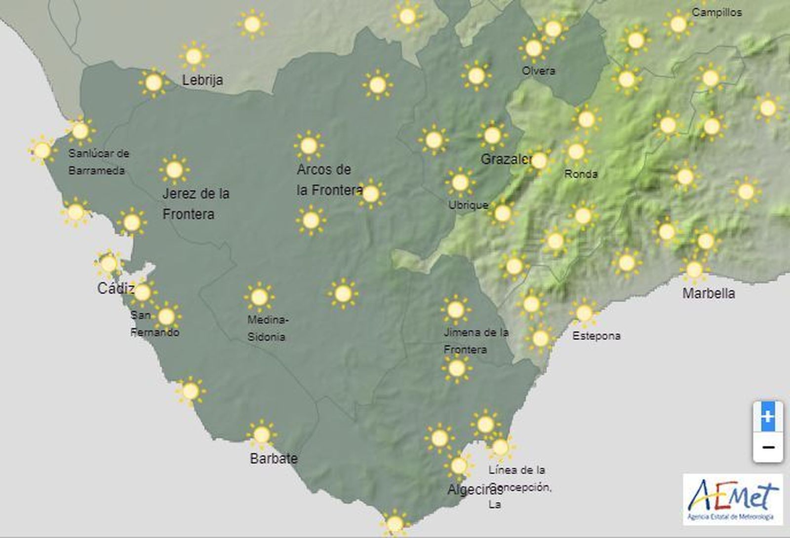 El tiempo en Cádiz 5 de noviembre.
