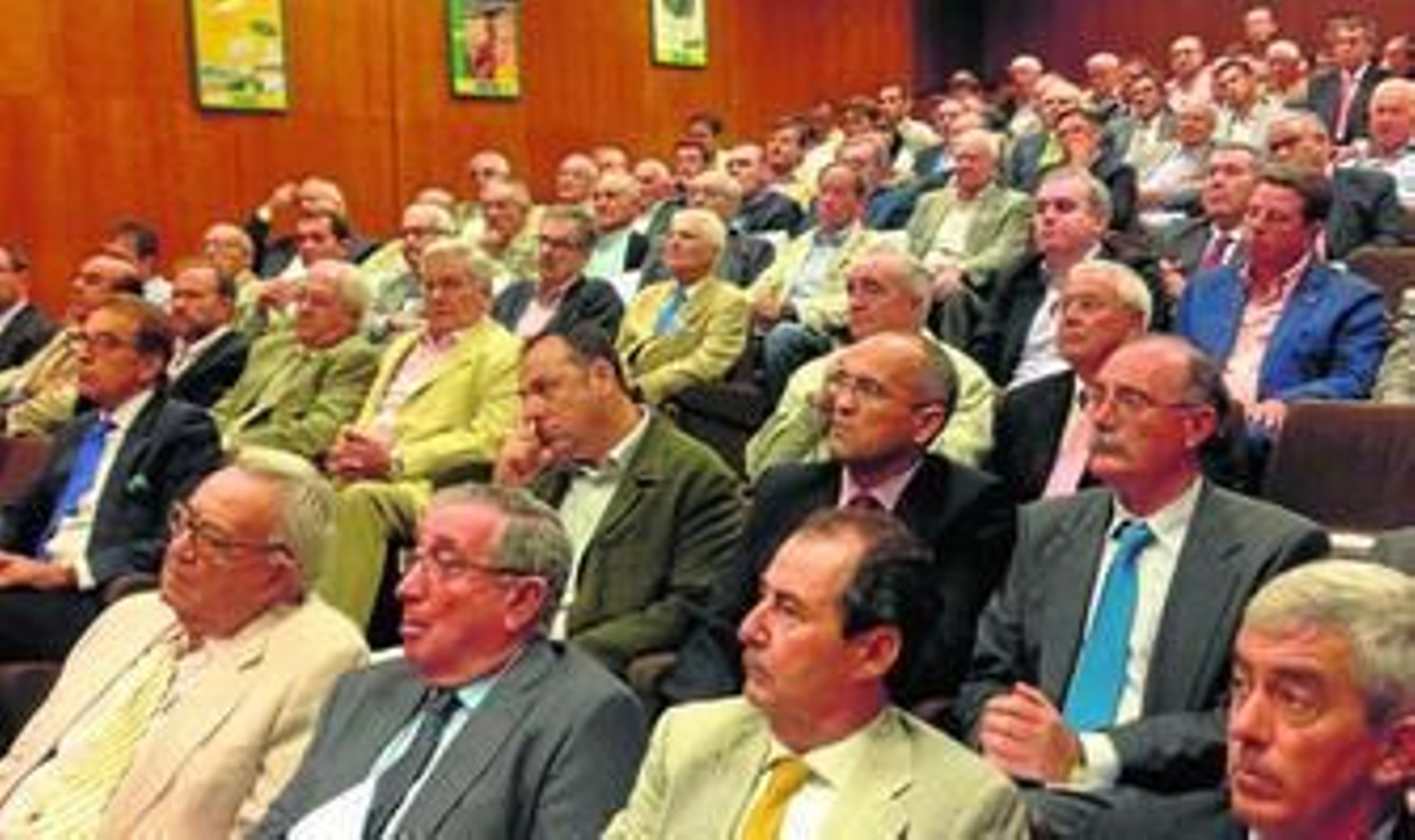 participantes en la asamblea general ordinaria de la Caja Rural del Sur que se celebró ayer.