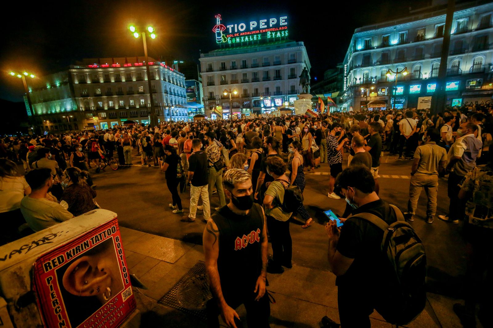 Manifestación en Madrid contra las agresiones al colectivo LGTBI.