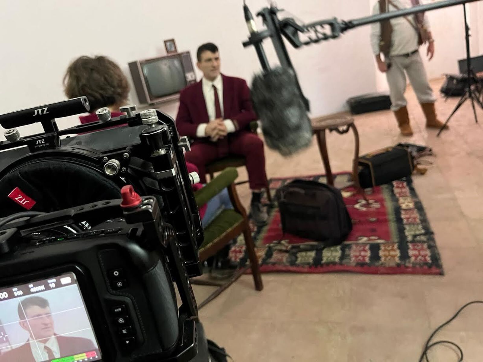 Momento del rodaje en Mojácar