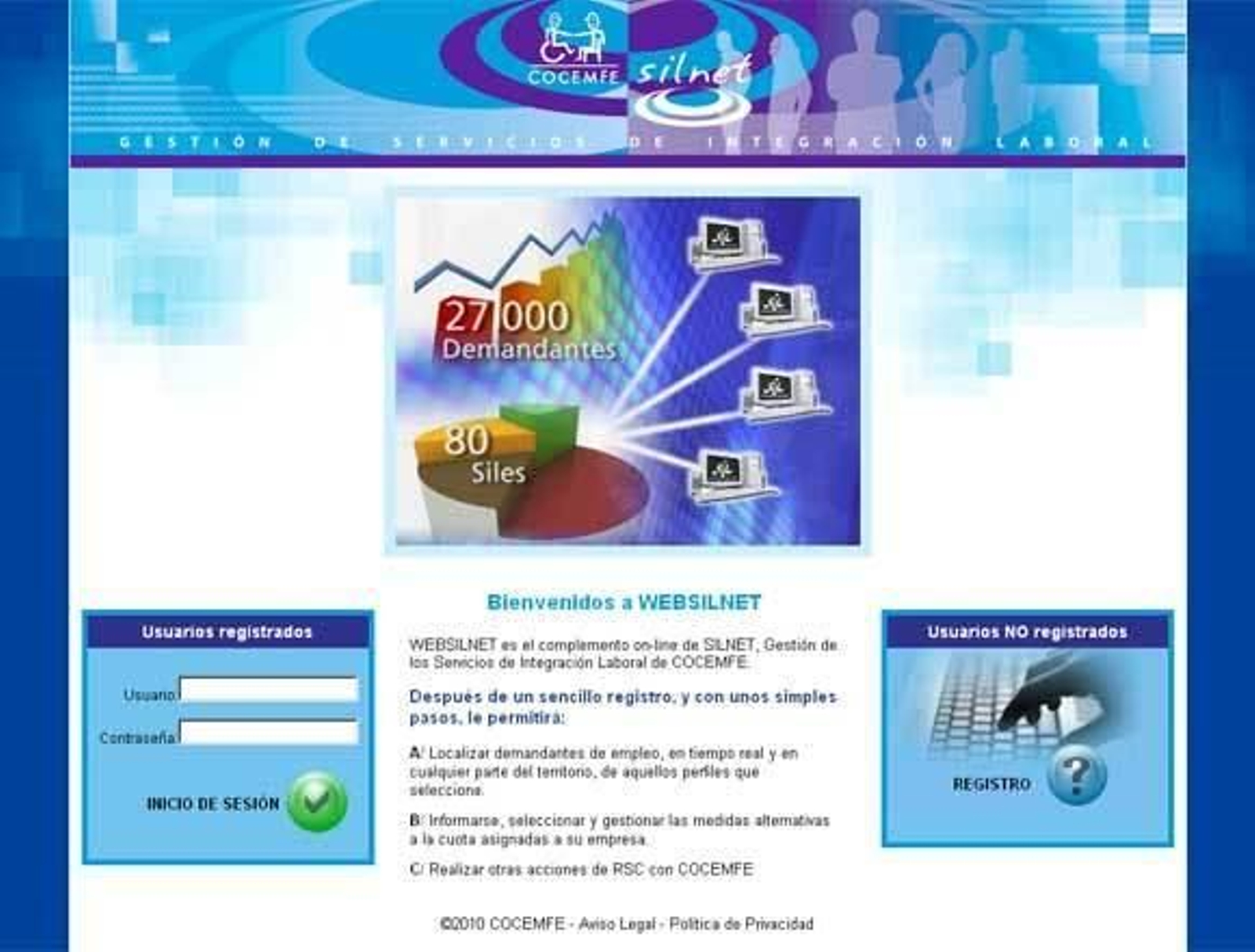 Una web para la gestión de ofertas de empleo de discapacitados