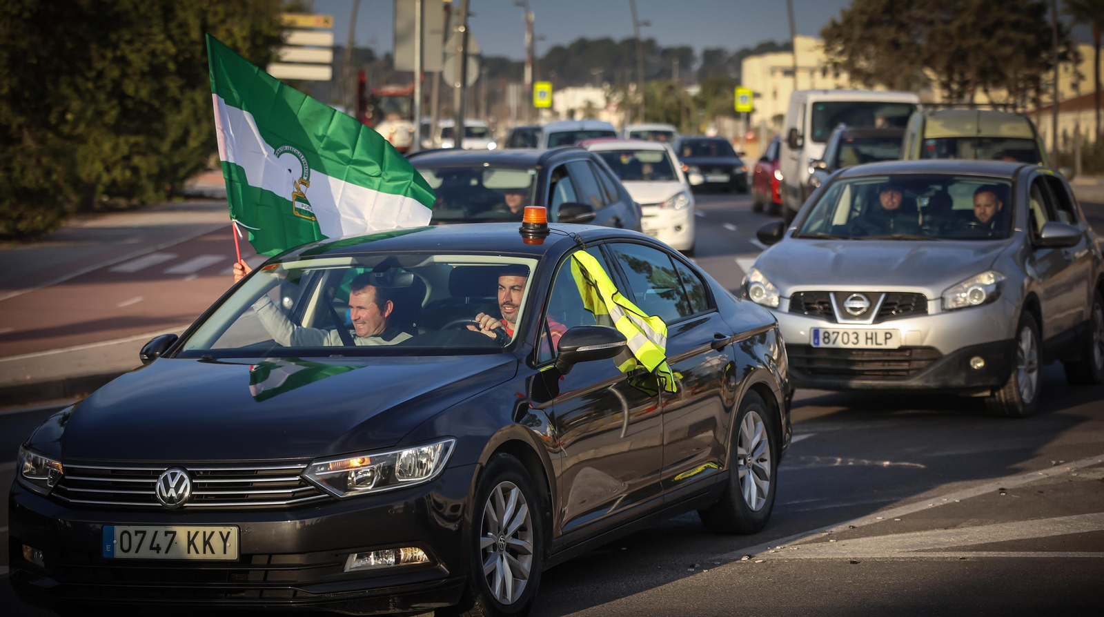 Jerez colapsado por la protesta de agricultores vy ganaderoa