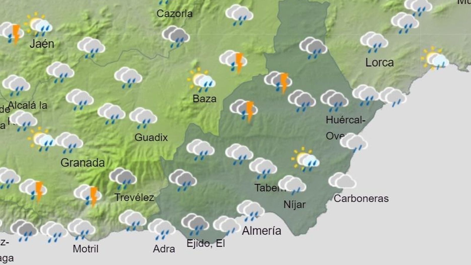 Previsión del tiempo en Almería el jueves 18 de mayo.