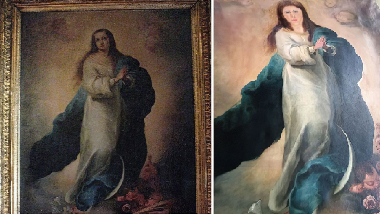 La desastrosa restauración de la copia de la Inmaculada de Murillo