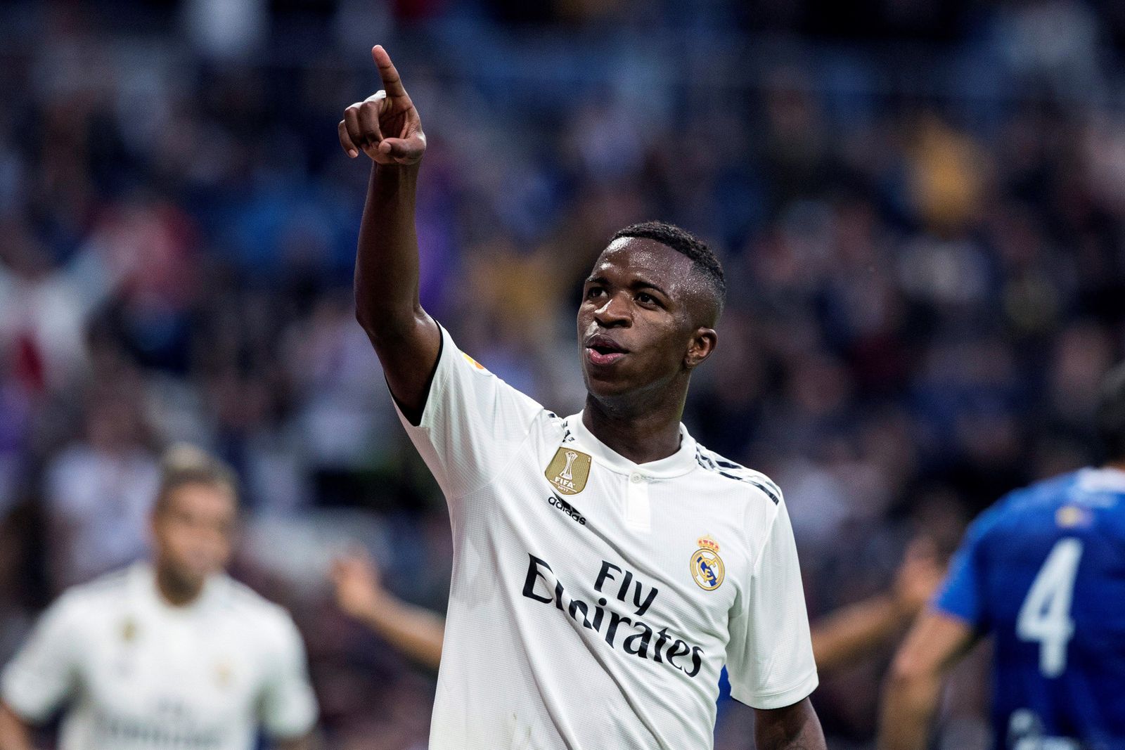 Vinícius festeja su tanto al Melilla.