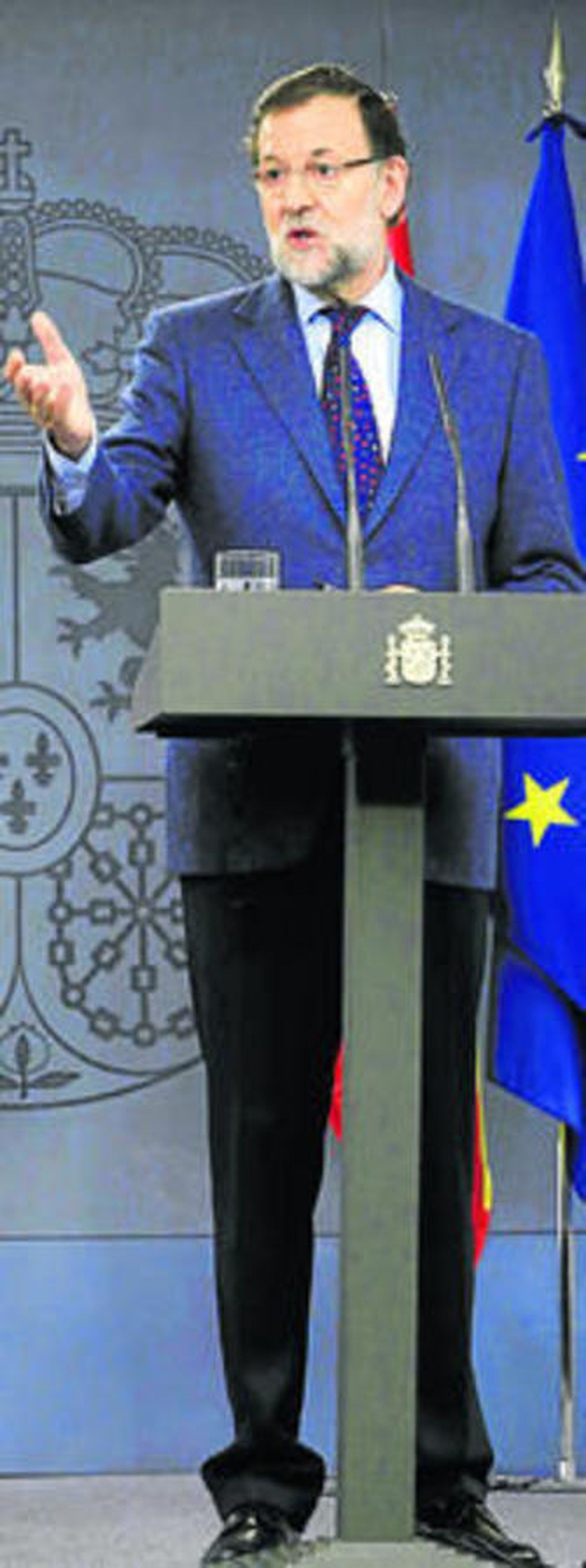 Mariano Rajoy, ayer en la rueda de prensa en la Moncloa.