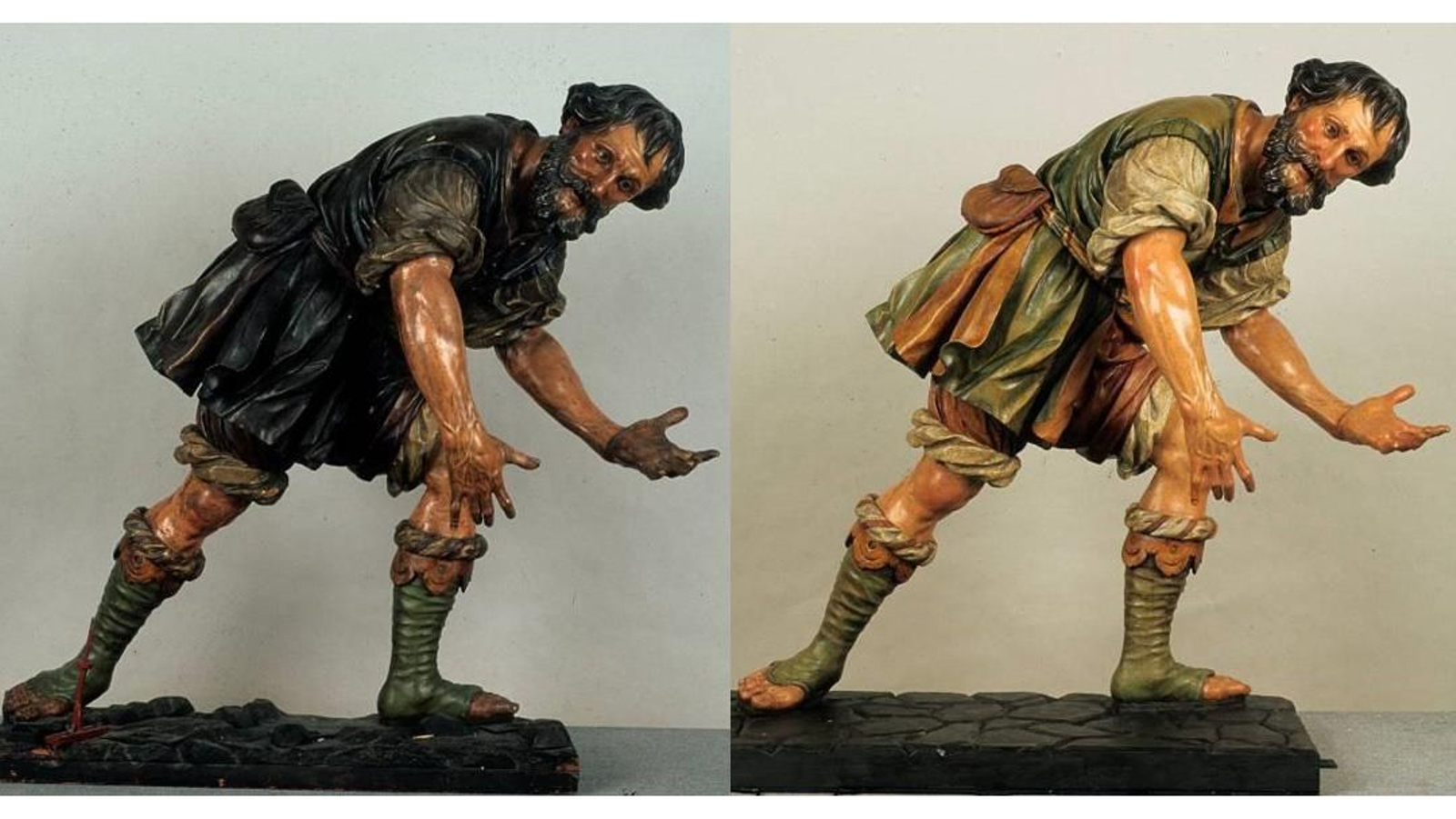 El antes y el después de la restauración del Cirineo.