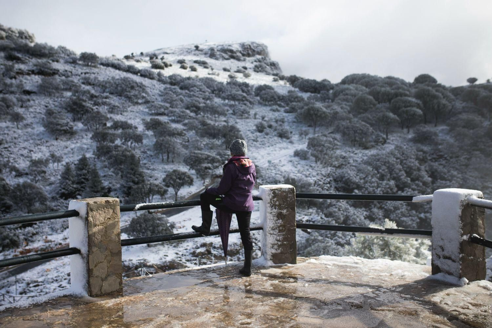 Imágenes de nieves en la Sierra de Cádiz este Martes Santo