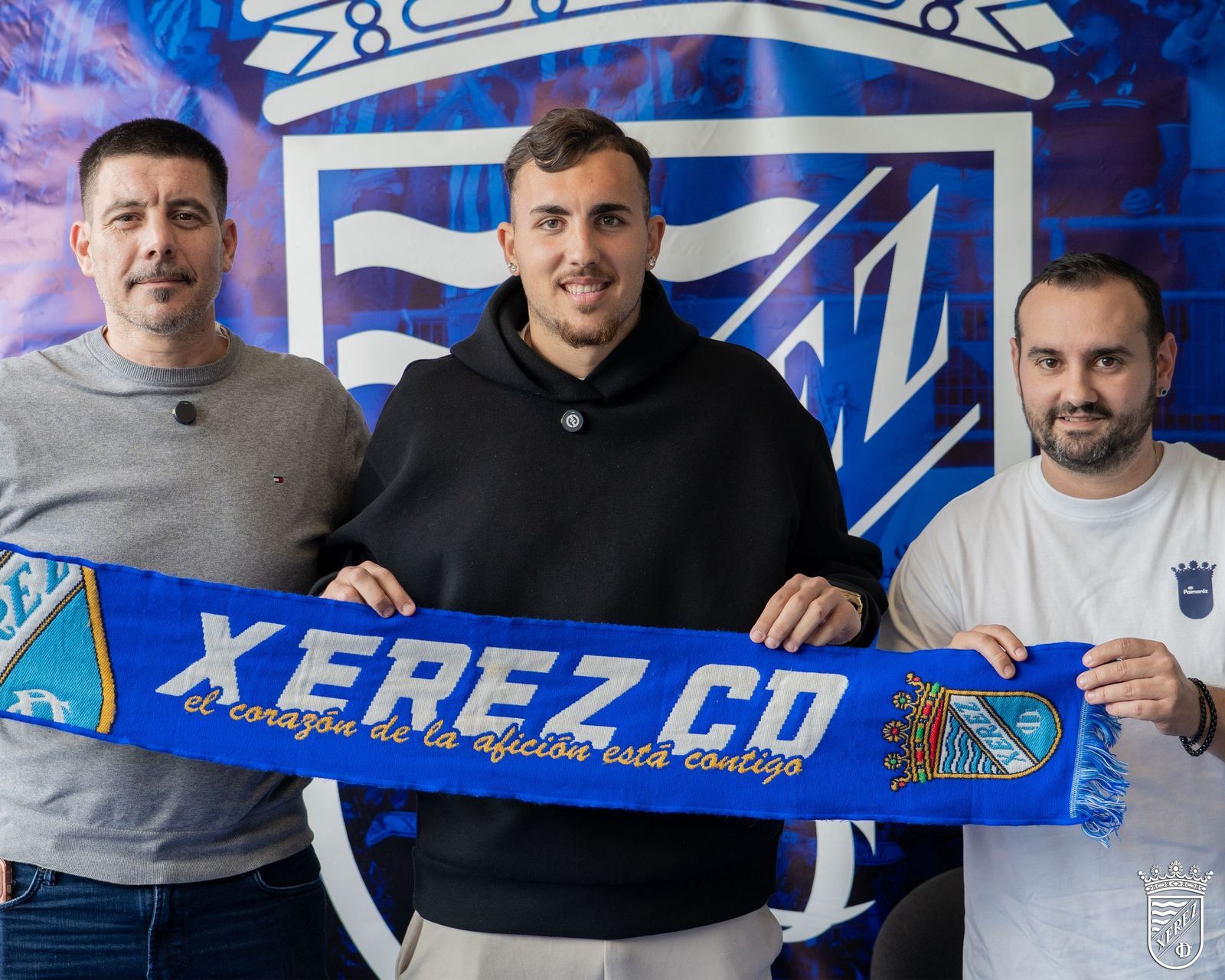 El meta Marcos Alconchel, junto a Miguel Ángel Gutiérrez y Andrés Díaz.