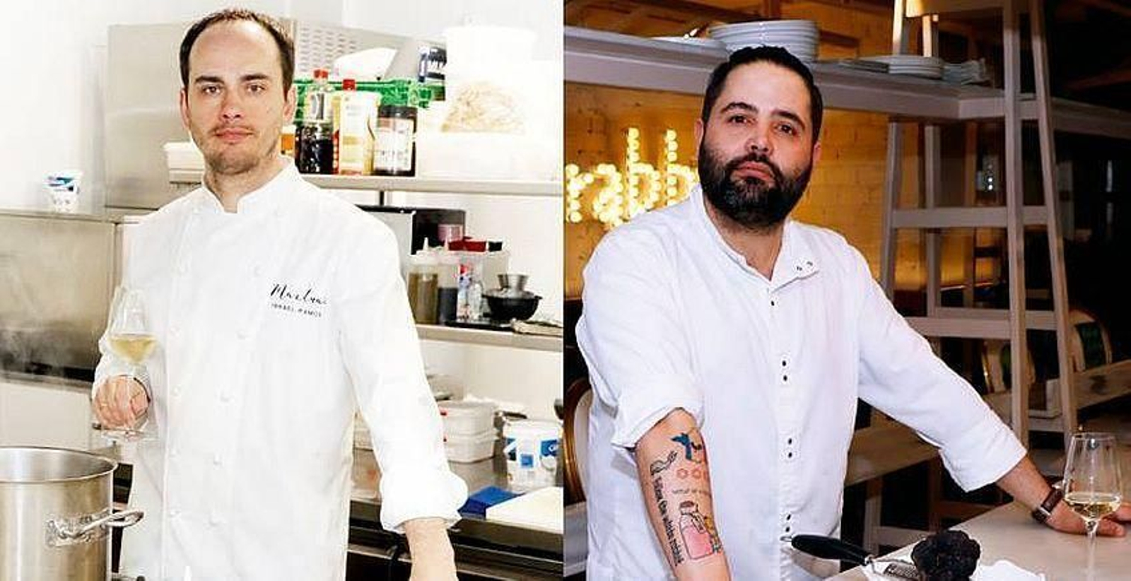 Ramos y Fernández, chefs de 'Mantúa' y 'LÚ Cocina y Alma', de la plaza Aladro.