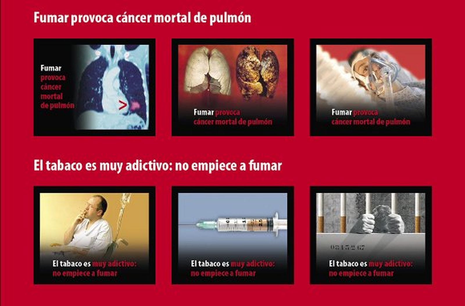 Las cajetillas del tabaco llevarán fotografías sobre los daños que causa