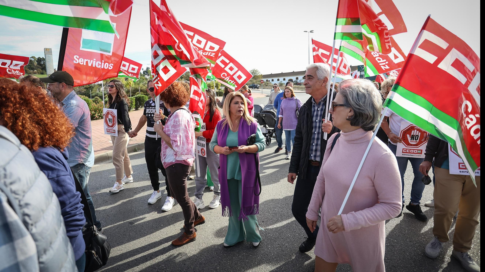 Manifestación de sindicatos y trabajadores