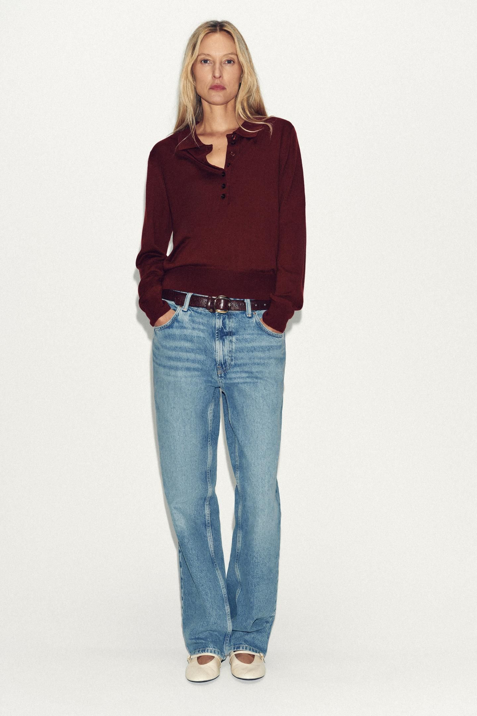 Jersey burdeos de Zara.