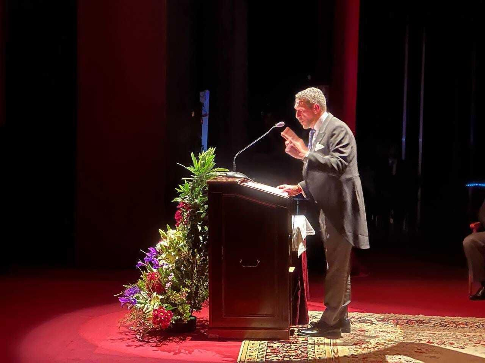 Una imagen del pregonero de la Semana Santa portuense, Javier Salguero Bocanegra.