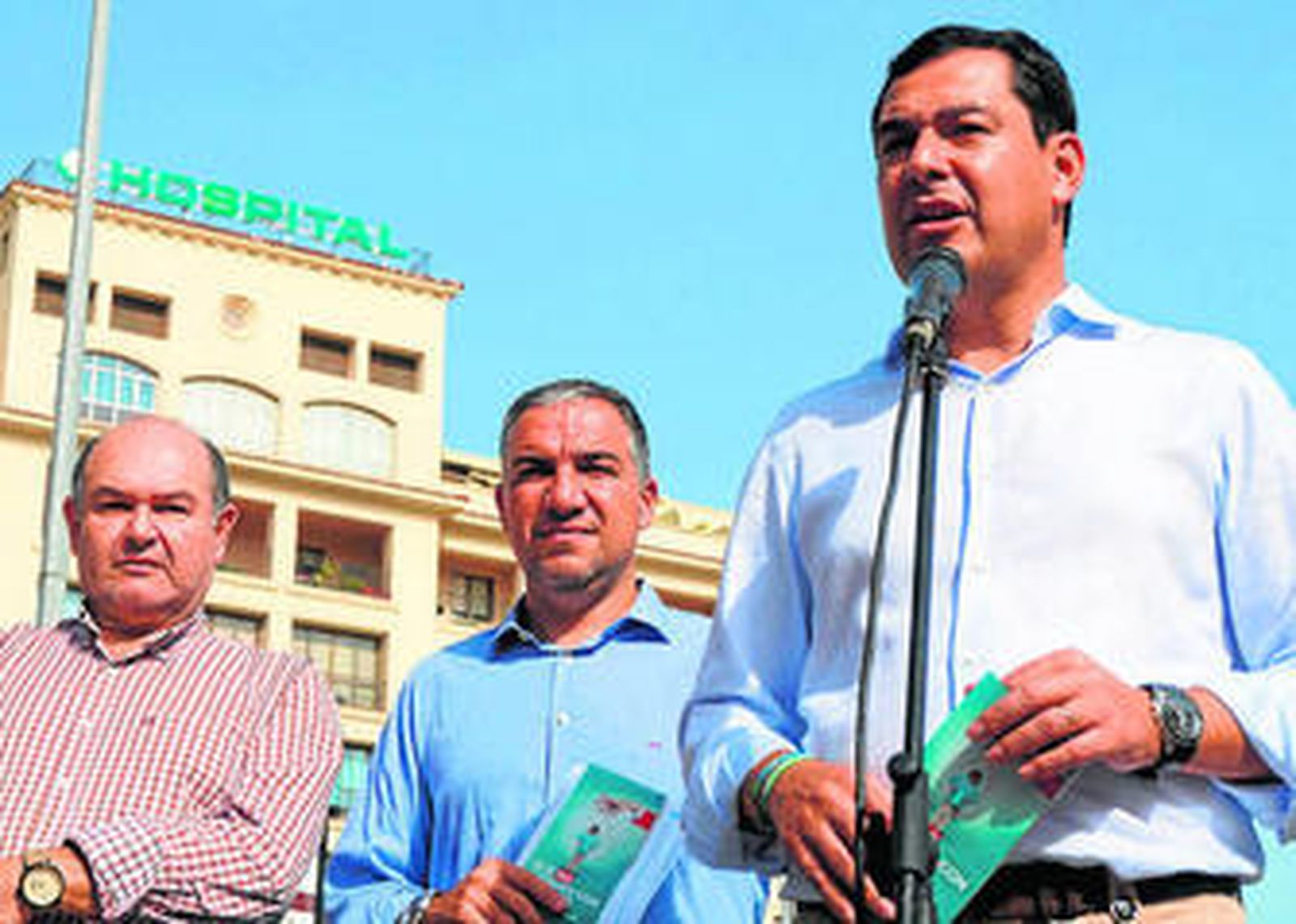 El presidente del PP en la comunidad, Juanma Moreno, ayer durante un acto en Málaga.