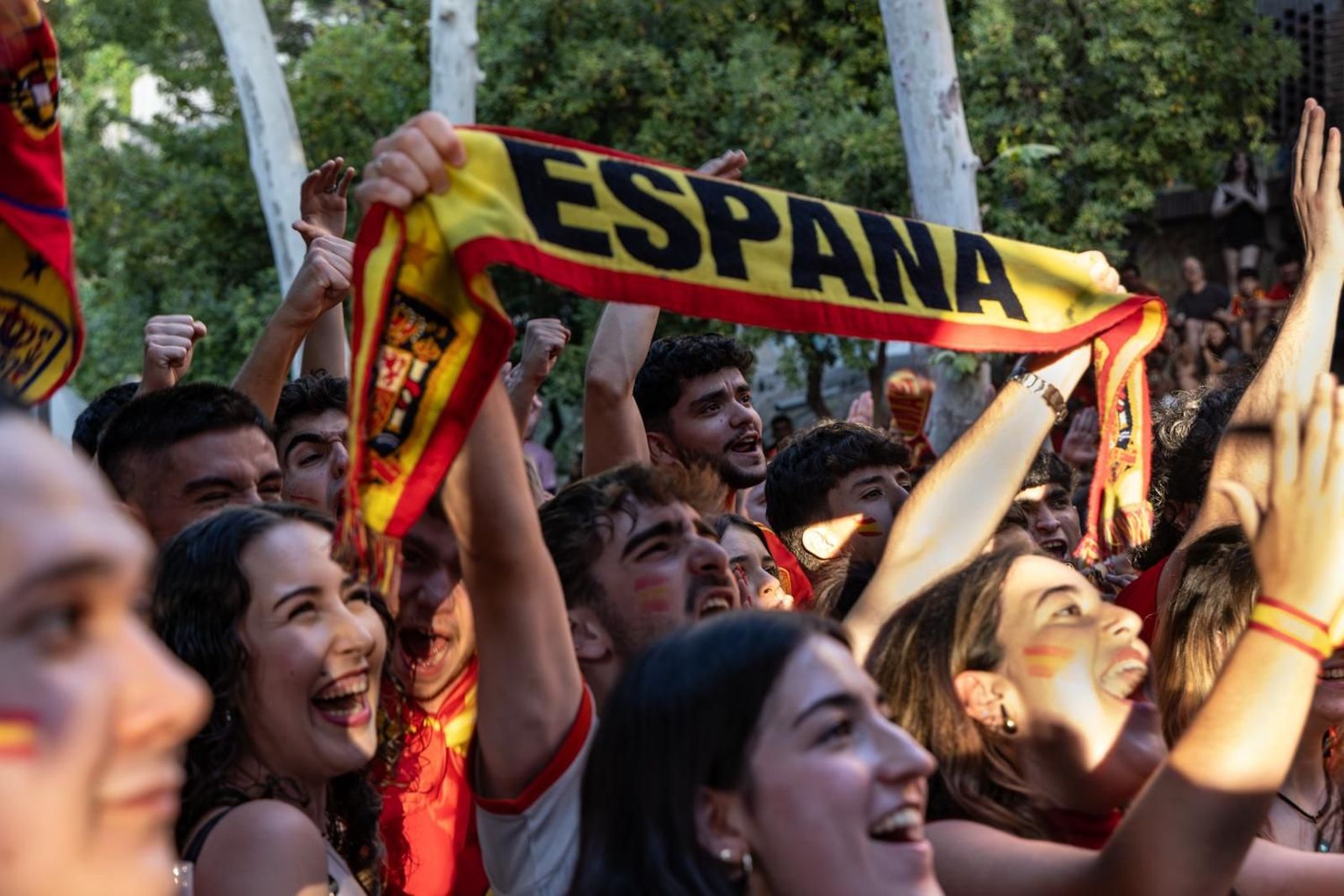 La euforia jiennense por la victoria de España, imágenes