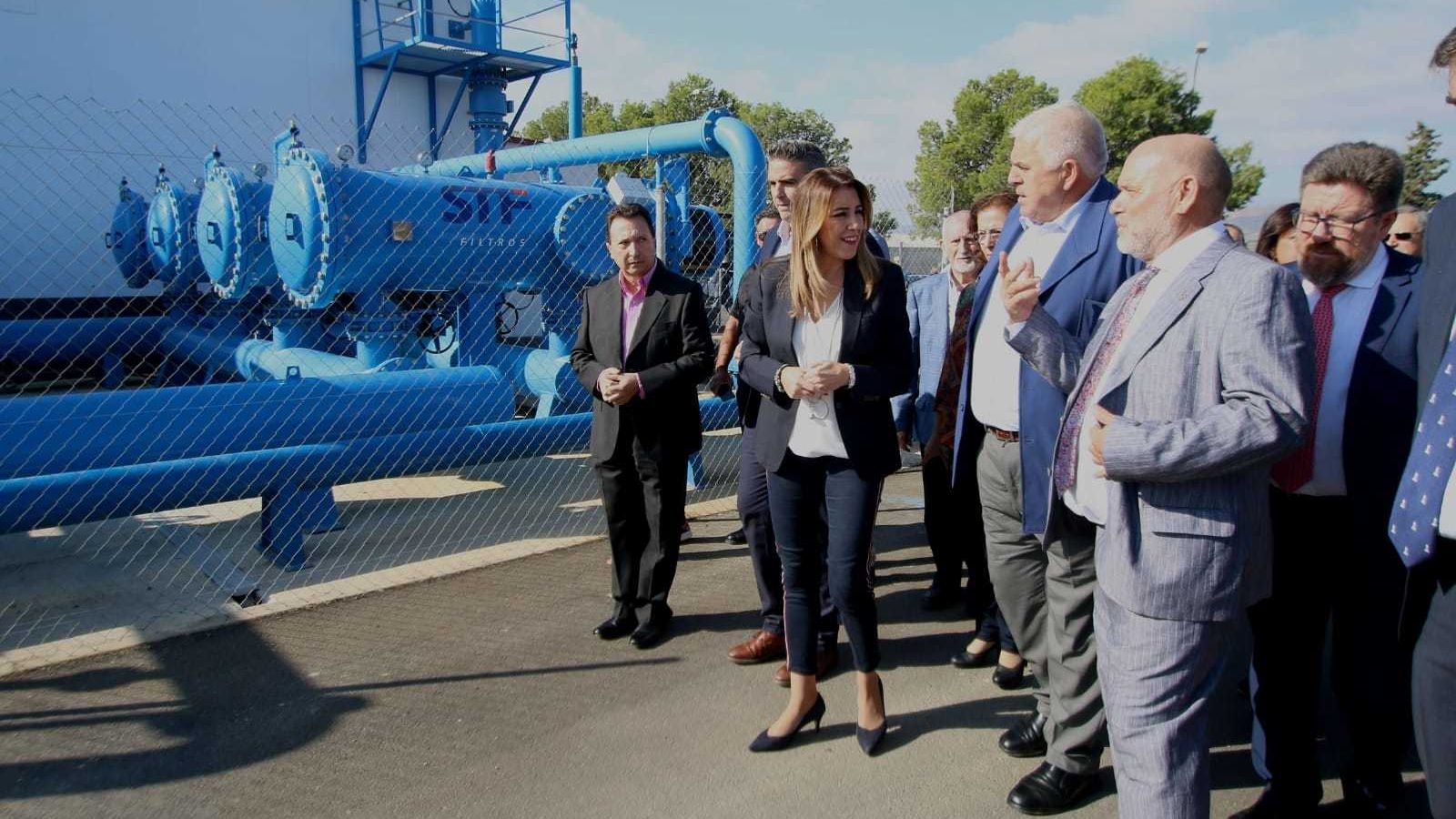 Susana Díaz en Cuatro Vegas tras reunirse con trabajadores de Cemex