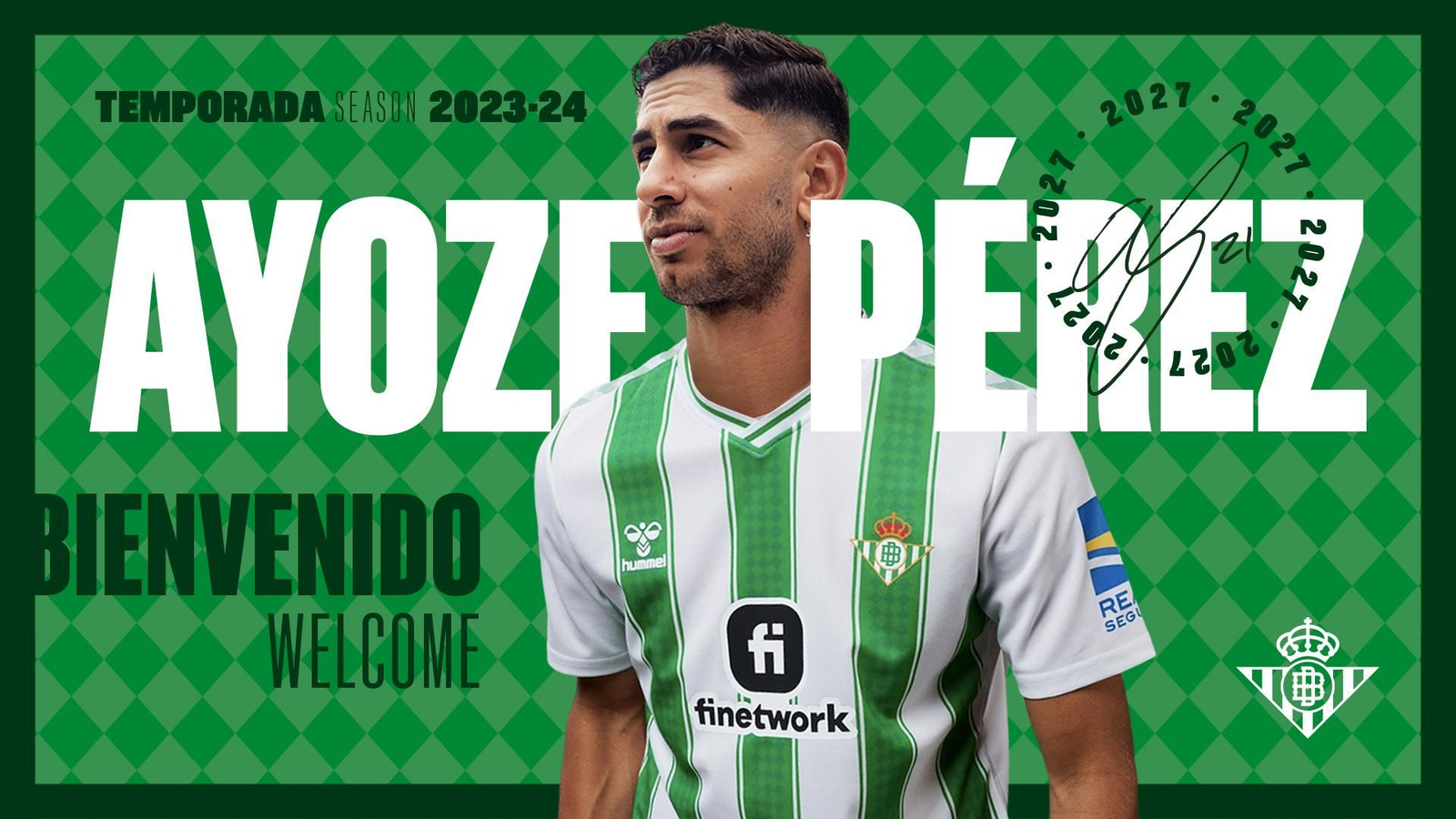 El fotomontaje del Betis para anunciar el fichaje de Ayoze Pérez.