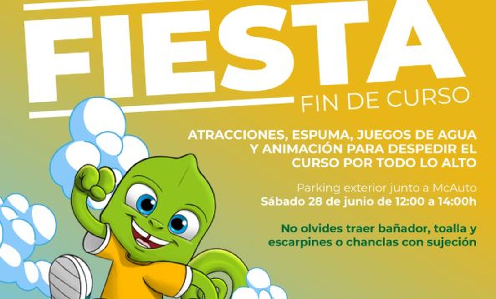 El cartel de la fiesta de fin de curso.