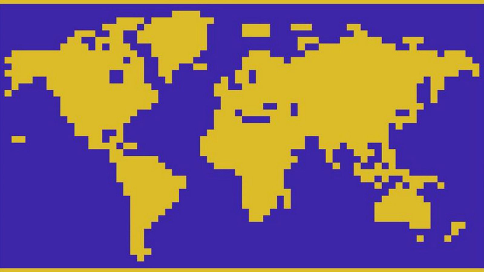 Esquema de la superficie de la Tierra en el nuevo mensaje de la humanidad a los extraterrestres