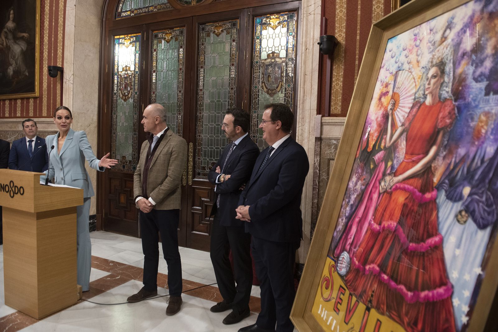 Las imágenes de la presentación del cartel de Fiestas de Primavera 2023, pintado por José Tomás Pérez Indiano