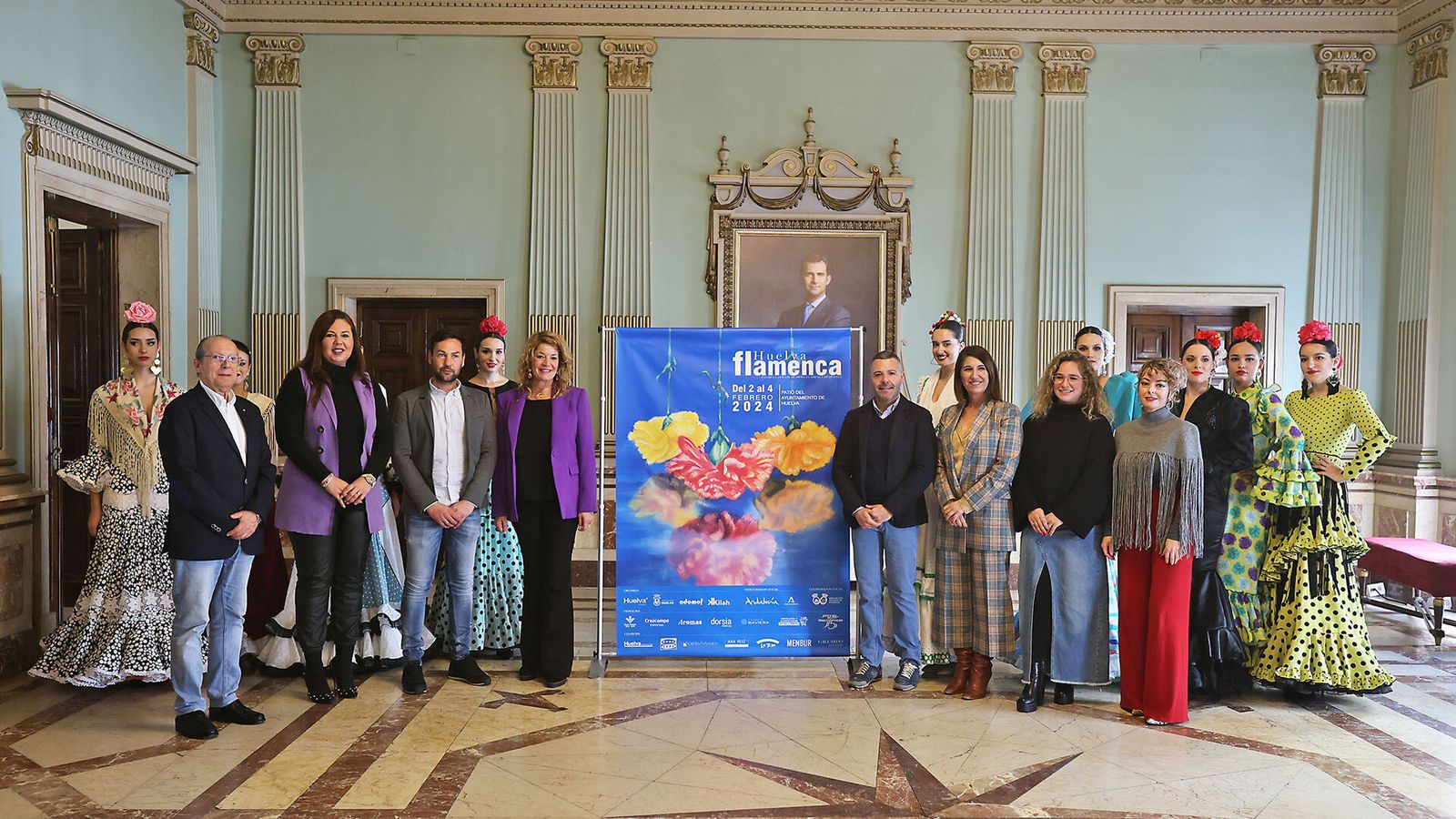 La presentación del 'Huelva Flamenca 2024' en el Ayuntamiento.