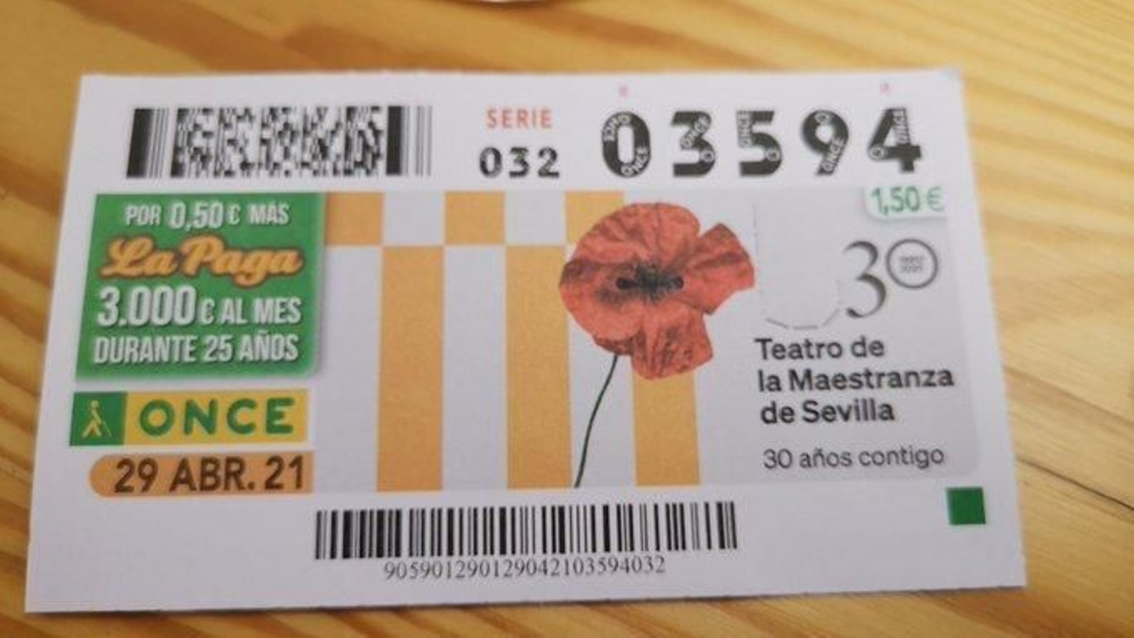 El cupón del sorteo de la ONCE