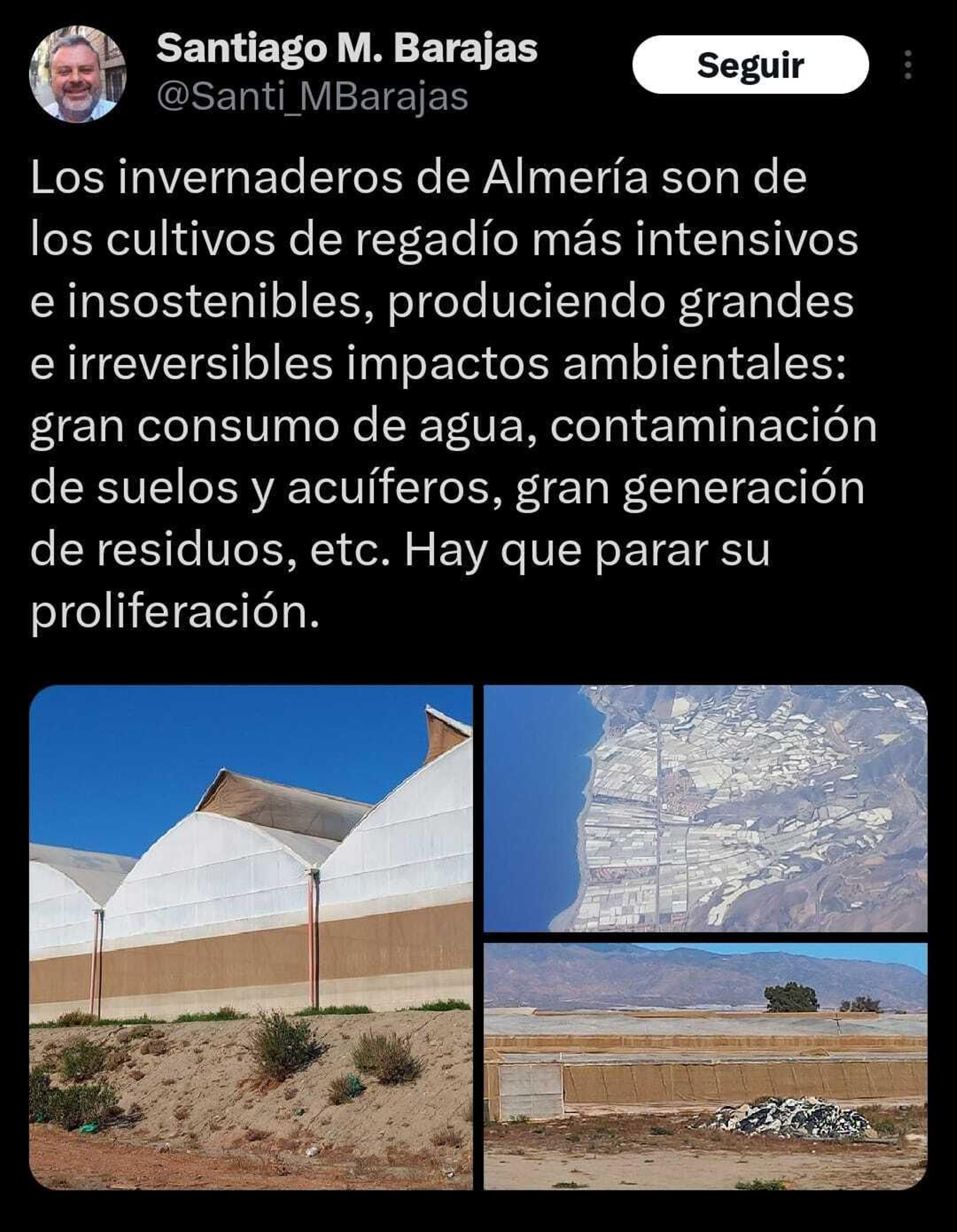 Publicación en la red social X.