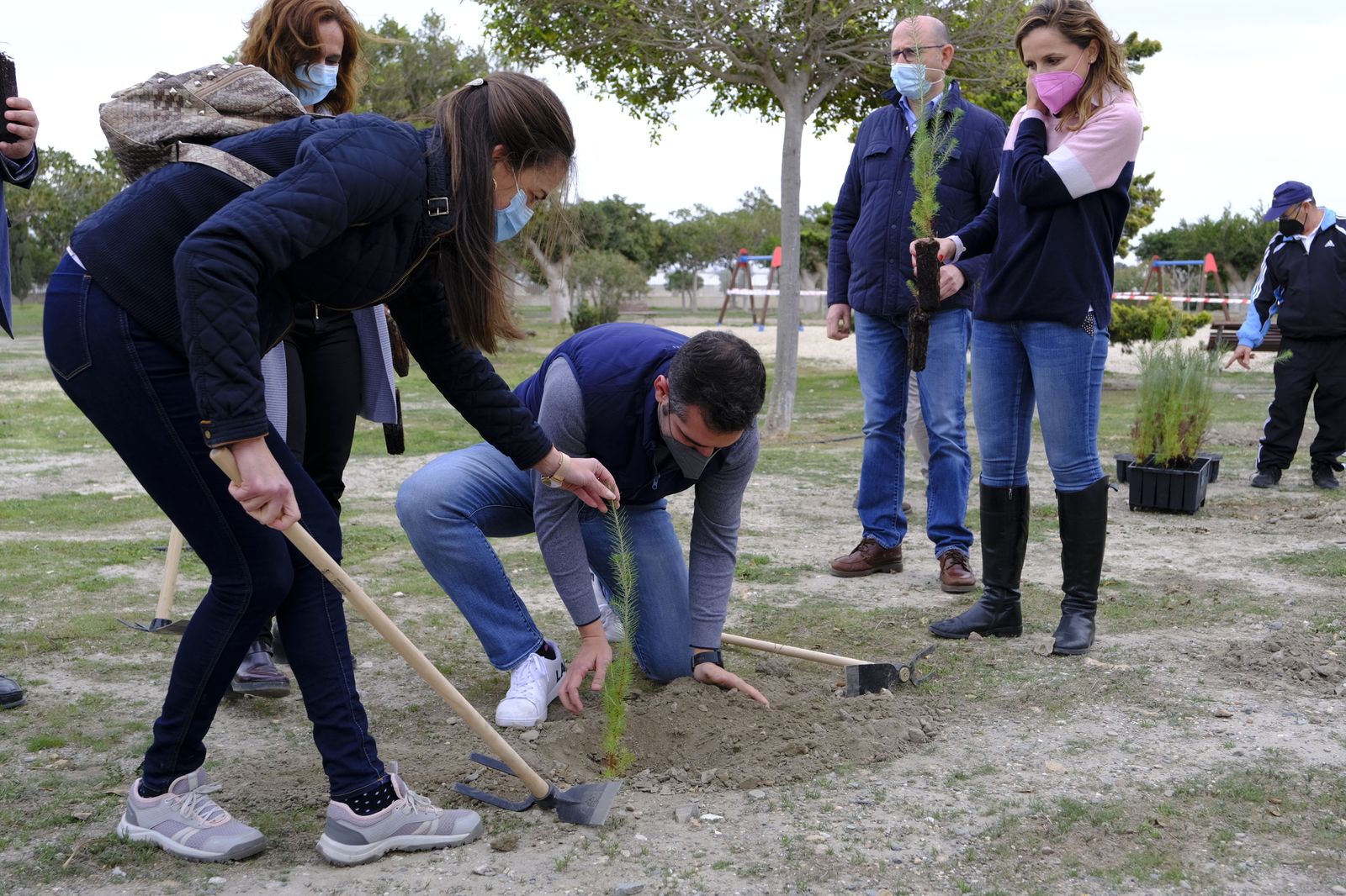Plantación de árboles en el Parque del Andarax. Día de Andalucía.